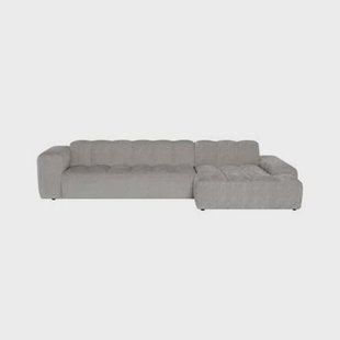 by fonQ Plume 4-zits Hoekbank met Chaise Longue Rechts - Chenille - Grijs