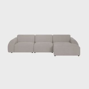 by fonQ Bink 3-zits Hoekbank met Chaise Longue Rechts - Bouclé - Ecru