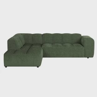 by fonQ Plume 2,5-zits Hoekbank Links - Chenille - Groen