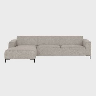 by fonQ Loft Hoekbank met Chaise Longue Links - Chenille Melange - Grijs
