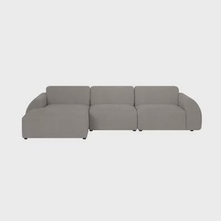 by fonQ Bink 3-zits Hoekbank met Chaise Longue Links - Bouclé - Grijs