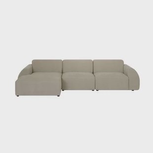 by fonQ Bink 3-zits Hoekbank met Chaise Longue Links - Bouclé - Beige