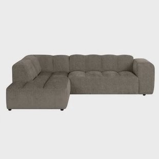 by fonQ Plume 2,5-zits Hoekbank Links - Chenille - Mocca