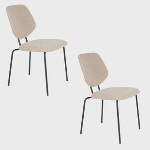 Housecraft Living Zelo Eetkamerstoelen Beige - Set van 2