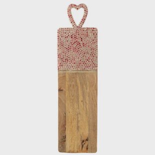 J-Line snijplank Hart Mozaiek Lang - hout - roze