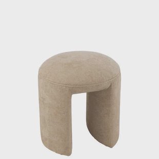 J-Line kruk Rond - textiel - beige