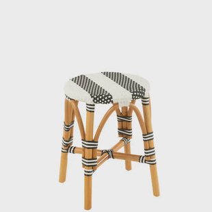 J-Line kruk Live - rotan|kunststof - naturel|zwart