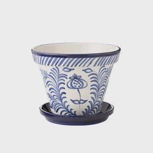 J-Line bloempot Granada Handmade + Painted - keramiek - blauw - extra large - Ø 50 cm