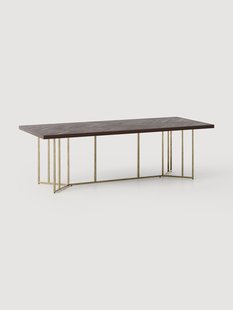 Eettafel Luca van mangohout met visgraat-patroon, in verschillende formaten