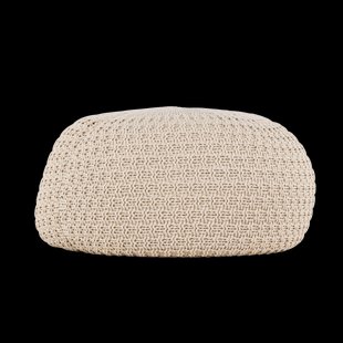 Sylvie gevlochten ronde poef beige - Ø 60 cm