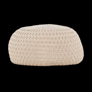 Sylvie gevlochten ronde poef beige - Ø 45 cm