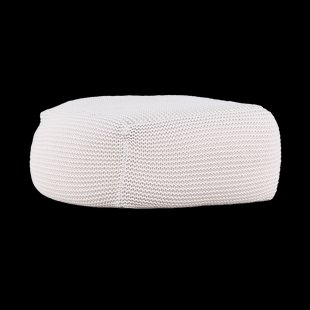 Lianne gevlochten ronde poef crème - Ø 60 cm