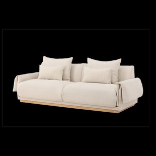 Rikki gestoffeerde 3-zits bank beige - 237 cm