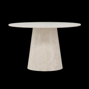 Trude houten eettafel beige marmerlook - Ø 120 cm