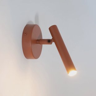 SIGMA Wandlamp Sopel, baksteenrood, 1-lamp, staal, hoogte 15 cm