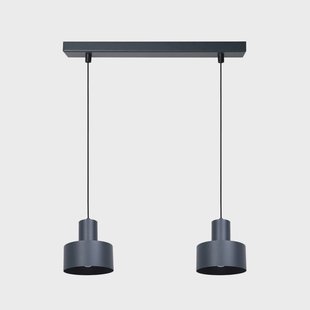 SIGMA Hanglamp Rif 2, antraciet, 2-lamps, lineair, staal