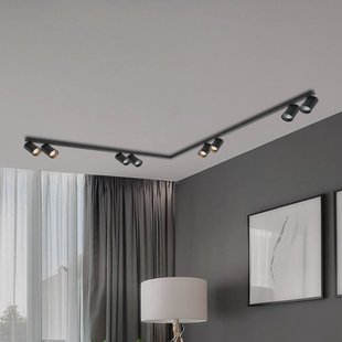 Milagro Lighting Plafondspot Hero, zwart, 8-lamps, 240 cm, metaal, GU10