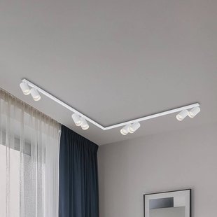 Milagro Lighting Plafondspot Hero, wit, 8-lamps, 240 cm, metaal, GU10