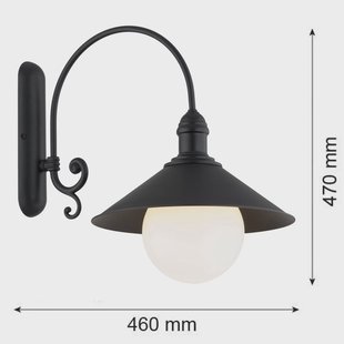 Argon Buitenwandlamp Enduro, zwart, staal, glas, IP44, E27