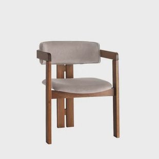 Giga Meubel - Eetkamerstoel Walnoot - Grijs|Velvet - Cozy