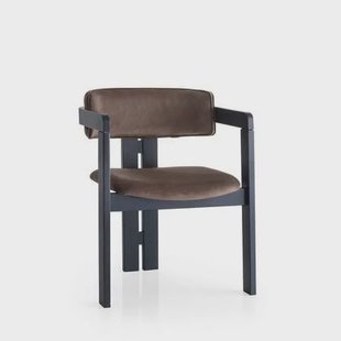 Giga Meubel - Eetkamerstoel Zwart - Donkerbruin|Velvet - Cozy