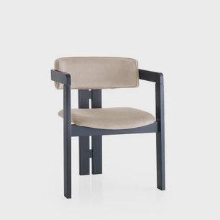 Giga Meubel - Eetkamerstoel Zwart - Beige|Velvet - Cozy