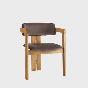 Giga Meubel - Eetkamerstoel Naturel - Donkerbruin|Velvet - Cozy