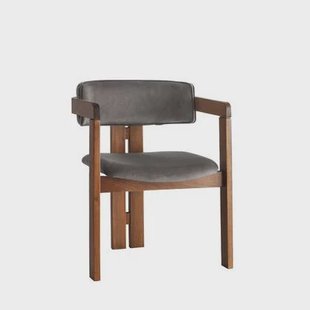 Giga Meubel - Eetkamerstoel Walnoot - Antraciet|Velvet - Cozy