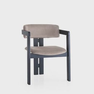 Giga Meubel - Eetkamerstoel Zwart - Grijs|Velvet - Cozy