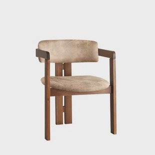 Giga Meubel - Eetkamerstoel Walnoot - Taupe|Stof - Cozy