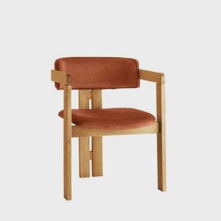 Giga Meubel - Eetkamerstoel Naturel - Oranje|Velvet - Cozy