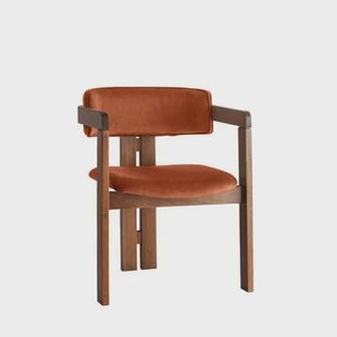 Giga Meubel - Eetkamerstoel Walnoot - Oranje|Velvet - Cozy