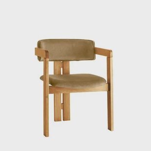 Giga Meubel - Eetkamerstoel Naturel - Lichtgroen|Velvet - Cozy