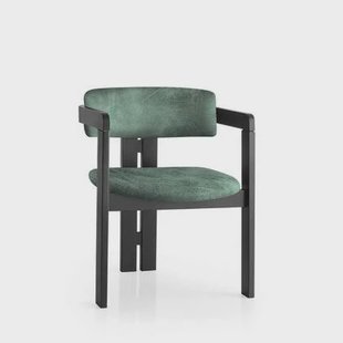 Giga Meubel - Eetkamerstoel Zwart - Groen|Stof - Cozy