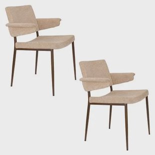 Dutchbone Portland Eetkamerstoel Beige - Set van 2