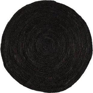 Mrcarpet Rond jute vloerkleed Zwart|Antraciet 240cm