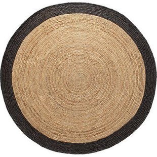 Mrcarpet Rond jute vloerkleed Naturel|antraciet 160cm