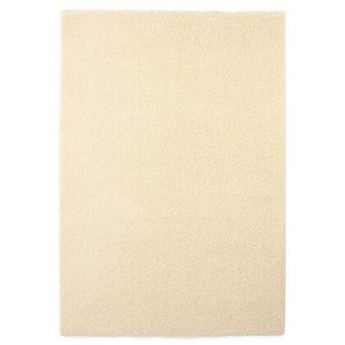 Tapeso Hoogpolig vloerkleed shaggy Trend effen - crème - 100x200 cm