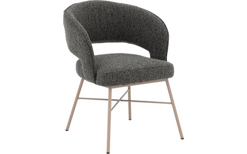 Goossens Excellent Eetkamerstoel Ostuni groen stof Spinpoot met armleuning,