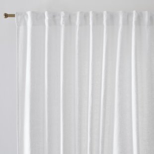 Linnen gordijn afgewerkt met aangerimpeld biesje, Elba