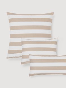 Gestreepte katoenen omkeerbare kussenhoes Lorena