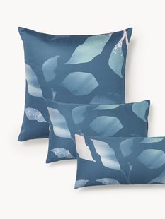 Katoensatijnen kussenhoes Marino met bloemenprint