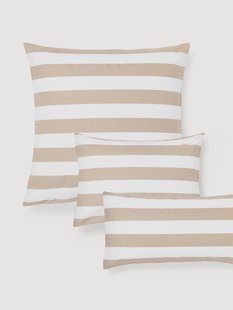 Gestreepte katoenen omkeerbare kussenhoes Lorena