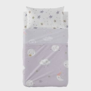 Moons Laken Set 2-delig 120x180 cm (Maxiledikant) Moshi Moshi, Veelkleurig, 100% katoen, de kwaliteit van 150 TC