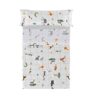 Mini savanna Laken Set 2-delig 160x270 cm (Bed 80|90) Happyfriday Mini, Veelkleurig, 100% katoen, de kwaliteit van 150 TC