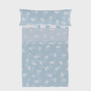 Clouds Laken Set 2-delig Blauw Basic Kids, Blauw, 100% katoen, de kwaliteit van 150 TC