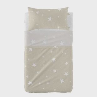 Little star Laken Set ledikant 2-delig Beige Basic Kids, Beige, 100% katoen, de kwaliteit van 150 TC