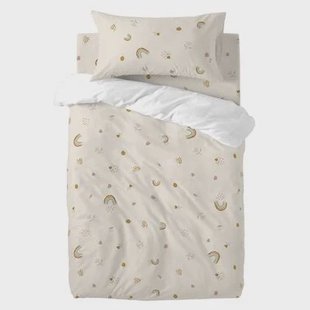 Iris Dekbedovertrek wieg 2-delig Happyfriday Mini, Veelkleurig, 100% katoen, de kwaliteit van 150 TC