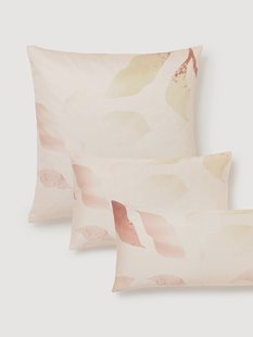 Katoensatijnen kussenhoes Marino met bloemenprint