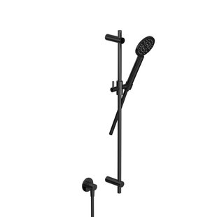 Hotbath COBBER Doucheset glijstang 90cm wandaansluitbocht doucheslang 150cm handdouche Gepolijst zwart PVD M308PBP